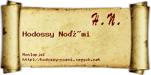 Hodossy Noémi névjegykártya