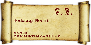 Hodossy Noémi névjegykártya